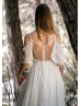 Off Shoulder Ivory Lace Chiffon Handmade Sexy Wedding Dress